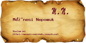 Ménesi Nepomuk névjegykártya